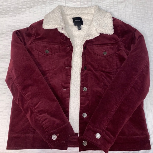 forever 21 maroon corduroy jacket